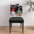 thumbnail image 4 of Chair Covers for Dining Room Set of 6,Gnome Pine Tree Xmas Ball on Gray Stretch Seat Protector Removable Washable Chairs Slipcovers for Kitchen Banquet Wedding Hotel,Winter Fir Leaves Snowflake, 4 of 6