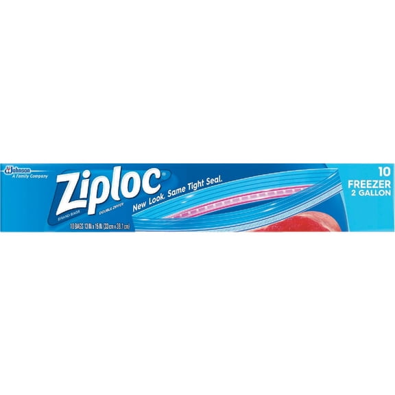 SC Johnson Ziploc Jumbo Freezer Bags - 2 Gallon, Clear - Pack of 9