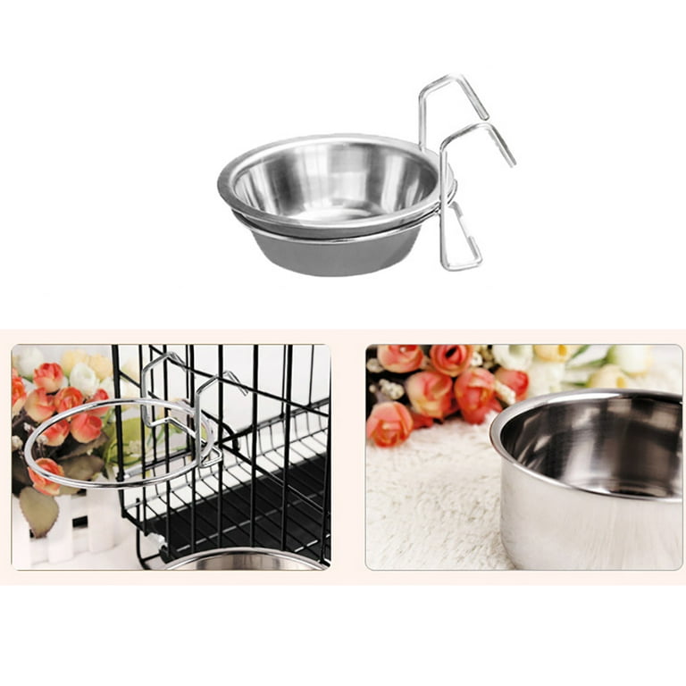 Opolski 150ml Stainless Steel Hanging Dog Feeding Bowl Water Dish