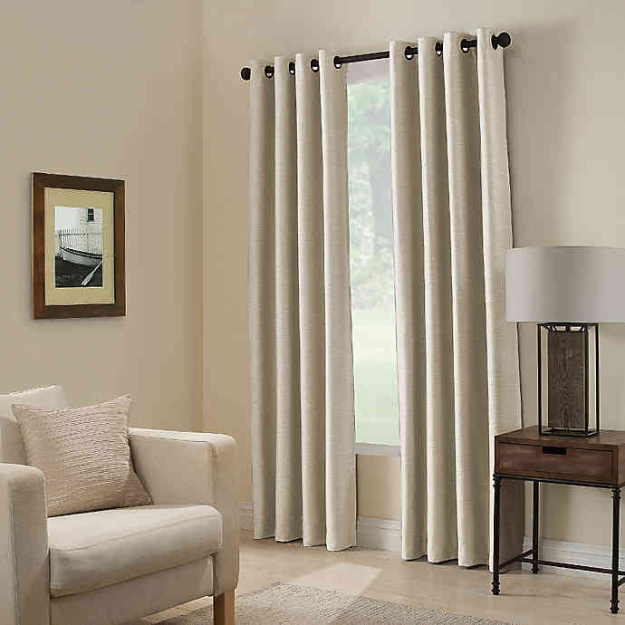 jinchan Linen Textured Curtains for Living Room Beige Grommet Top Window Treatment Set for Bedroom 2 Panels 95 inches Long Crude