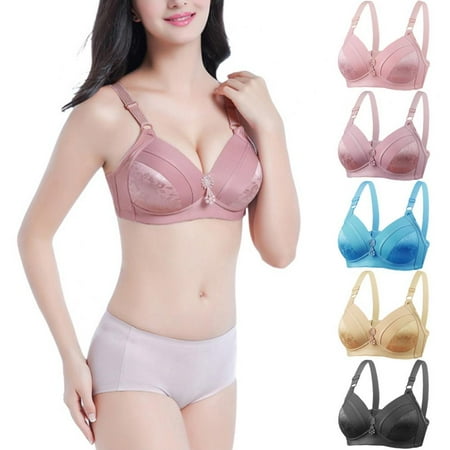 

Women Floral Bras Plus Size Wirefree Push up Bra Back Closure Brassiere Bra Female Intimates