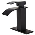 thumbnail image 1 of Wovier Matte Black Waterfall Bathroom Sink Faucet with Supply Hose,Single Handle Single Hole Lavatory Faucet,Basin Mixer Tap Commercial, 1 of 6