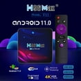 thumbnail image 4 of yeacher H96 Max V11 Android 11.0 Smart TV Box with RK3318 Chip, Dual-Band WiFi, Bluetooth 4.0, 4GB RAM, 64GB ROM, 4K Video Decoding, and 100M Ethernet Port (100-240V), 4 of 6