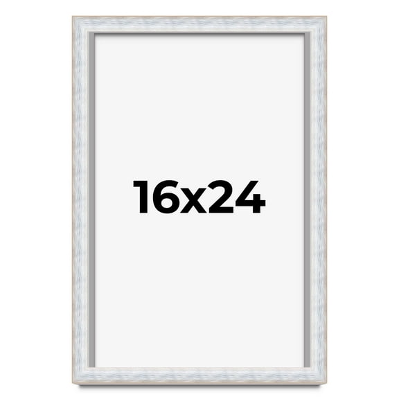 16x24 Shadow Box Frame Silver | 1.625 Inches Deep Real Wood Contemporary Shadowbox Display Frame |