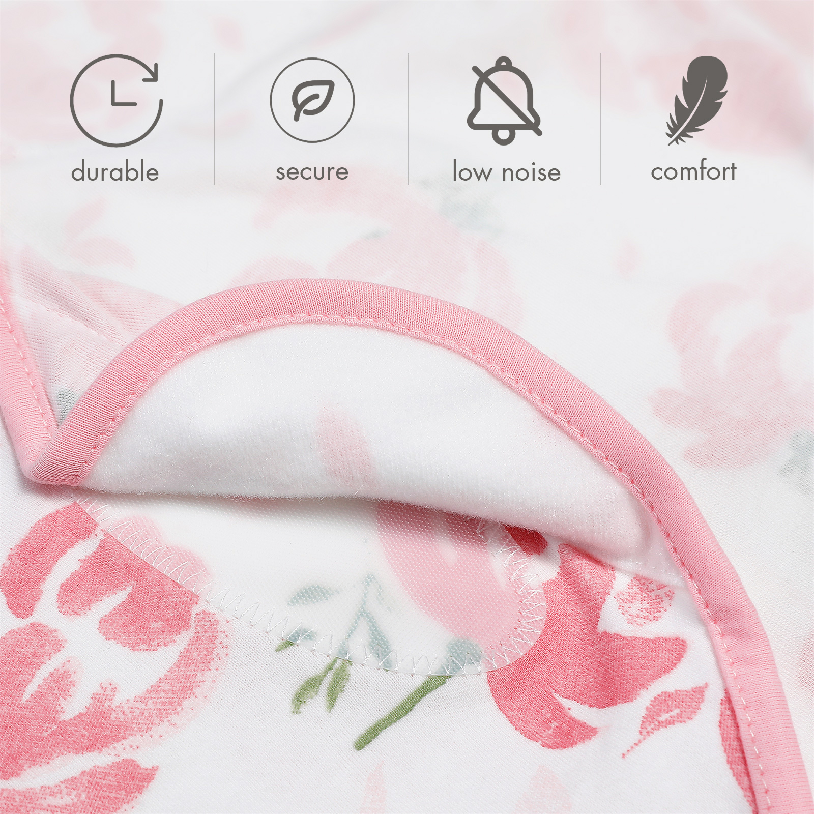 Gllquen Baby Swaddle Blankets, 3-Pack, Pink Flower photo 5