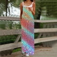 thumbnail image 2 of Moxiu Mardi Gras Overalls for Women Casual Sleeveless Jumpsuits Spaghetti Strap Wide Leg Long Rompers with Pockets 2025 Carnival Outfits Multicolor,XXXL, 2 of 5