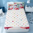 thumbnail image 4 of Erosebridal Tropical Flamingo Zipper Twin Comforter Sets with Fitted Sheet and 2 Pillowcases, Coastal Animal Zipper Bedding Set, Polka Dots Reversible, 4 of 7