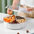 thumbnail image 3 of Square/ Divided Serving Tray with Lid Removable Food Storage Containers with Individual Dishes Minimalist Divided Serving Platter Tray Reusable for Snack Candies Fruit Veggie Party Home, 3 of 11