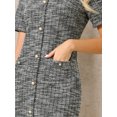 thumbnail image 4 of DARING DIVA Women's Short Sleeve Elegant Wedding Bodycon Fishtail Dress S Black, 4 of 7