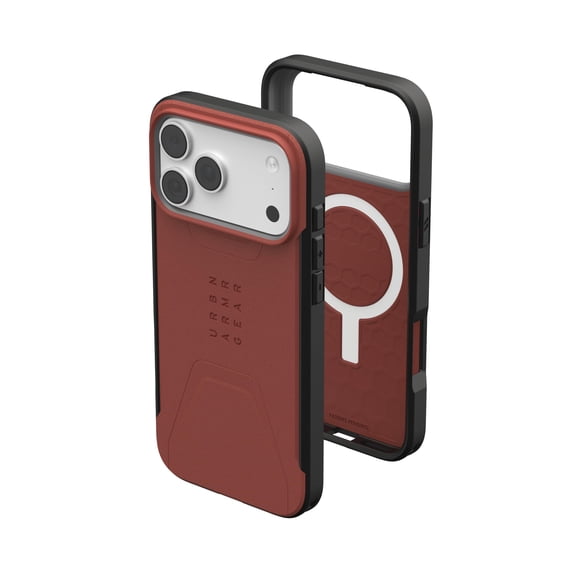 UAG Civilian Case for iPhone 18 Pro Max/iPhone 17 Pro Max, Burgundy, MagSafe Compatible, HyperCush Impact Protection, Shock-Absorbing, Anti-Slip Traction Grip, Military Drop Tested Protection