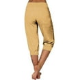 thumbnail image 6 of ZyeKqe Capri Pants for Women Stretch Drawstring Low Rise Jogger Pants Comfy Soft Lounge Cropped Yoga Pants, 6 of 6