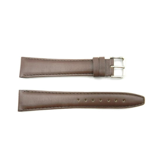 Genuine Leather Brown Smooth Tapered Edge 18mm Watch Band