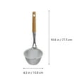 thumbnail image 3 of MasteelfCA 1pc 304 Stainless Steel Long Wood Handle Colander Kitchen Tool for Home (Silver), 3 of 7