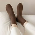 thumbnail image 6 of Sensestyle Hiking Socks Women, Women Thin Cotton Socks Soft Cotton Bootie Socks Women Above Ankle Crew Socks Winter Socks for Women Coffee, 6 of 6