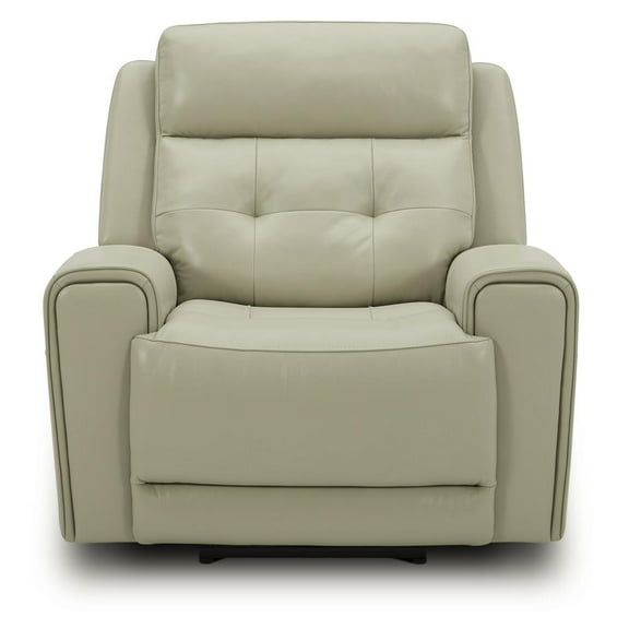 Liberty Furniture Carrington Transitional Leather Power Recliner in Off White