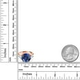thumbnail image 3 of Gem Stone King 18K Rose Gold Plated Silver Blue Simulated Sapphire and White Moissanite 3-Stone Ring for Women (6.94 Cttw, Round 12MM, Trillion 5MM, Size 5), 3 of 3