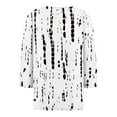 thumbnail image 5 of Aloohaidyvio 3/4 Sleeve Shirts for Women,Women's Plus Size Soft Blouse Vintage Trendy Print Basic Tees Casual 3/4 Sleeve V Neck Shirts Button Graphic Tunic Tops, 5 of 5