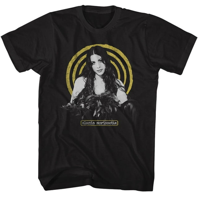 Alanis Morissette Jaune Spirale Noir T-Shirt pour Adulte G