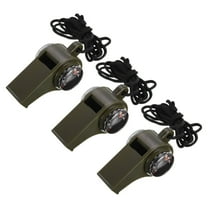 Multifunctional Whistle, 3-in-1 Survival Whistles with Compass Thermometer Lanyard, Green, 3-Pack