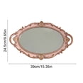 thumbnail image 3 of Cififendec Christmas Vintage Decorative Mirror Tray, Ornate Embossed Premium Mirror Dish for Xmas Vanity Table Accent Styling, 15.35"×9.65", Pink, 3 of 6