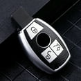 thumbnail image 1 of SPRING Car Remote Key Shell Case Leather TPU Stylish Car Key Fob Case-Cover For Mercedes For Benz E C S Class W204 W212 Silver, 1 of 9