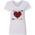 thumbnail image 3 of Inktastic Buffalo Plaid Valentines Day Heart Women's V-Neck T-Shirt, 3 of 5