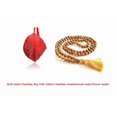 thumbnail image 1 of Kamada Combination of Jholi mala/Gaumukhi/chanting bag and exquisite yellow chandan(sandalwood)mala,Spritual Necklace/rosary for Women and Men, 1 of 5