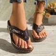 thumbnail image 4 of Coffee Female Round Toe Open Toe Wedge Slippers Comfortable Slide On Shoes For Outdoor 2026, 4 of 9