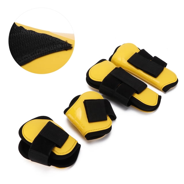 Horse Tendon Boots, Quick Release Adjustable Horse Support Boots Comfortable for Riding Shock Absorbing Jumping Protection Yellow
