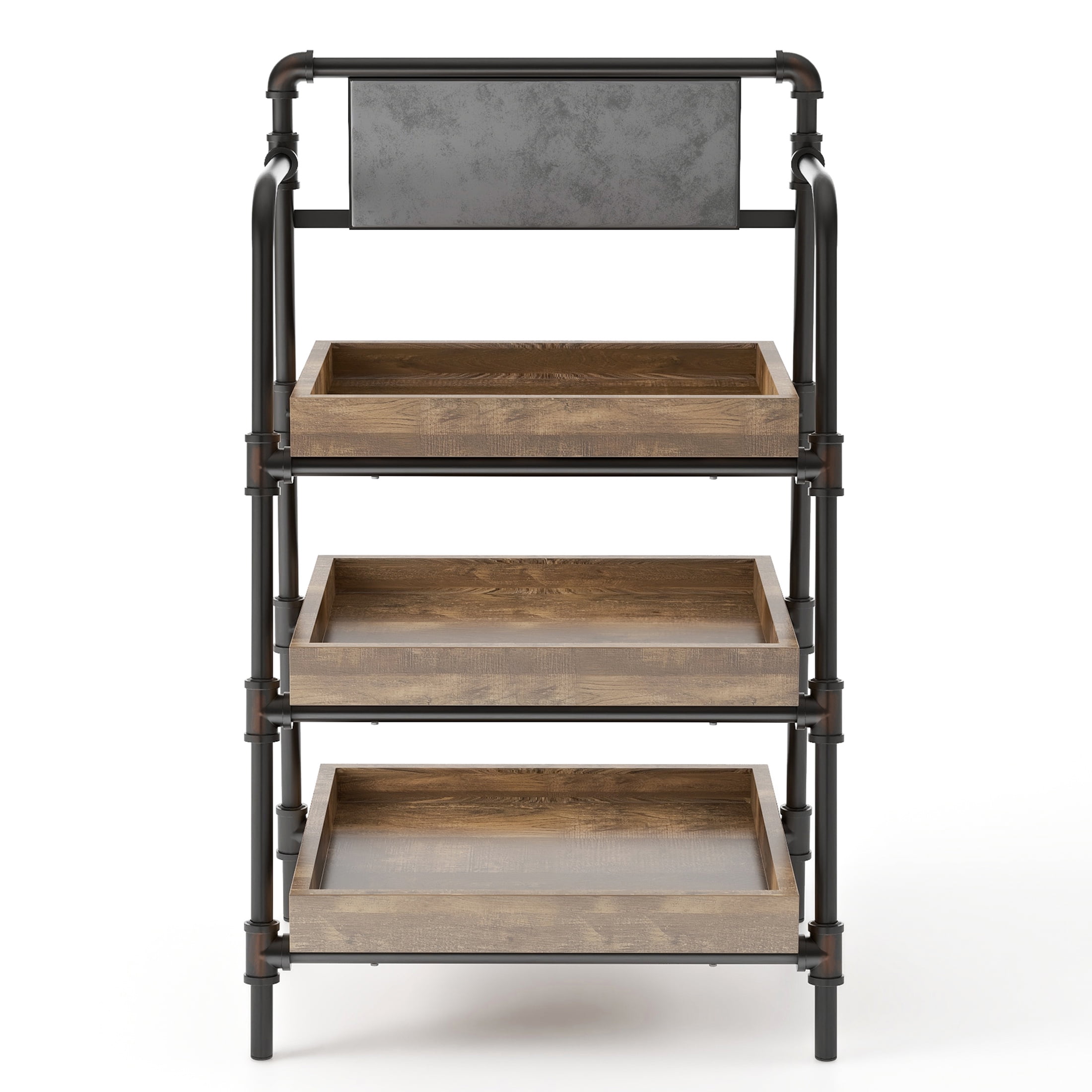 Furniture of America Siff 3-Shelf Bookcase, Sand Black