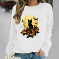 thumbnail image 2 of Kaliqueen Halloween Sweatshirts for Women Spooky Season Funny Long Sleeve Graphic Crewneck Pullover Tops Loose Fit Holiday Outfits with Multi Print, 2 of 6