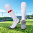 thumbnail image 2 of AWZXDE Mid Calf Pattern Socks Non Sole Grip Athletic Football Socks Breathableed Sports Socks for Youth Adult Team Game Training White3 - 7-12 Years, 2 of 4