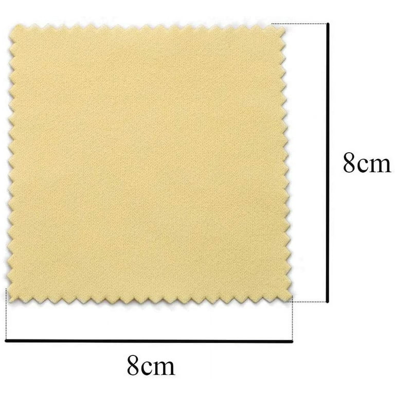 SEVENWELL 50pcs Jewelry Cleaning Cloth Yellow Polishing Cloth for Sterling  Silver Gold Platinum Small Polish Cloth 8x8cm