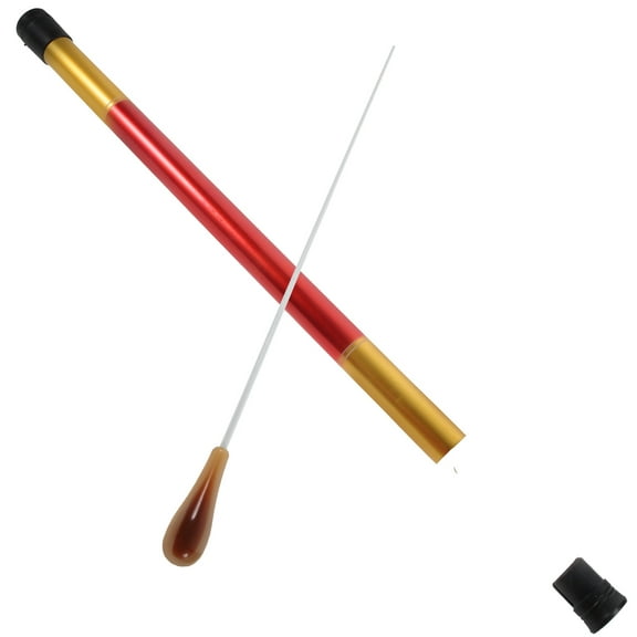 Clispeed Metal Music Conductor Baton with Portable Yellow Storage Tube for Concert Performance