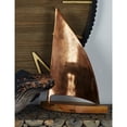 thumbnail image 2 of 13" x 18" Brown Aluminum Sail Boat Sculpture, by DecMode, 2 of 8