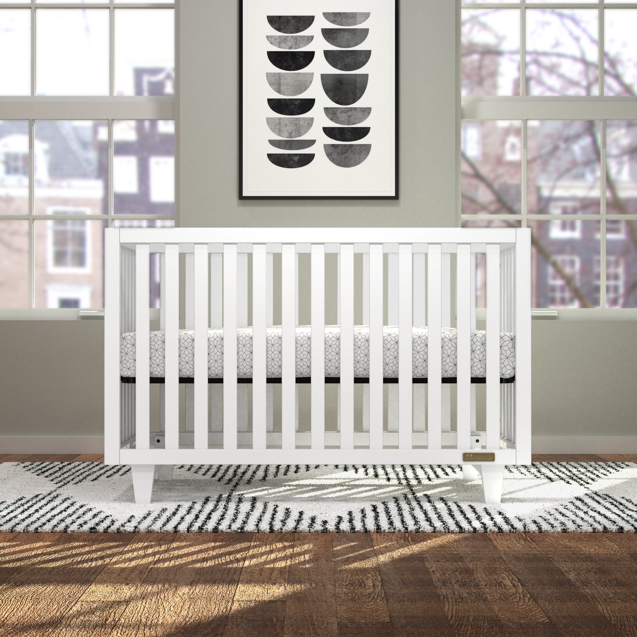 Child Craft Tremont 4 in 1 Convertible Crib, Matte White