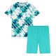 thumbnail image 4 of Conjunto de Pijama de las Mujeres de Manga Corta Sólida de Lechuga Y Pantalones Cortos de 2 Piezas de Poliéster, Pijama Suelto Casual para el Verano, 4 of 6