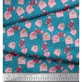 thumbnail image 3 of Soimoi Blue Georgette Viscose Fabric Envelope,Star & Heart Print Fabric by Yard 42 Inch Wide, 3 of 3