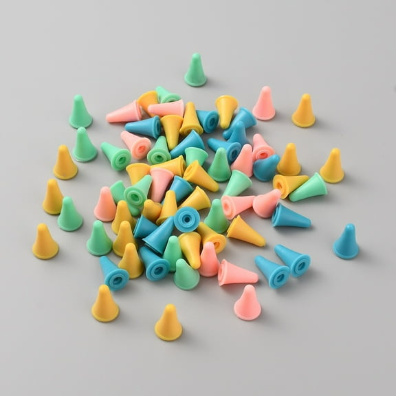 100pcs Rubber Knitting Needle Point Protectors Knitting Needle Caps Knitting Needle Stopper Cone Mixed color 1.9x1.2cm Hole: 2.5mm