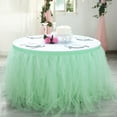 thumbnail image 5 of Efavormart 17ft FULL SIZE 4 Layer Fluffy Tulle - Tutu Table Skirt for Dining Catering Wedding Birthday Party Events - Mint Green, 5 of 11