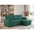 thumbnail image 3 of Hommoo 2 in 1 Pull Out Couch Bed Upholstered Sectional Sofa with Storage & Chaise, Convertible L Shaped Sleeper Sofa for Home,Green, 3 of 5