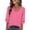 *Watermelon Red, variant on ClodeEU Women's V Neck Elbow Sleeve Blouse,Casual Loose Fit Solid Color Top Beige,Women's Plus L