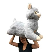 Giant Stuffed Llama 3 Feet Long 36 Inches 91 cm Soft Luxurious Big Plush Alpaca South American Camelid