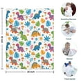 thumbnail image 4 of Colorful Dinosaurs Leaf White Pattern Blanket,Comfortable Soft Lamb Wool Throw Blanket,All Season,Warm Lightweight Blankets for Sofa Bed Couch Living Room Chair,30"x40", 4 of 4