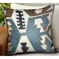 thumbnail image 2 of Plutus Wild Chumash Blue Brown Geometric Luxury Outdoor/Indoor Throw Pillow Double sided 20" x 20", 2 of 2