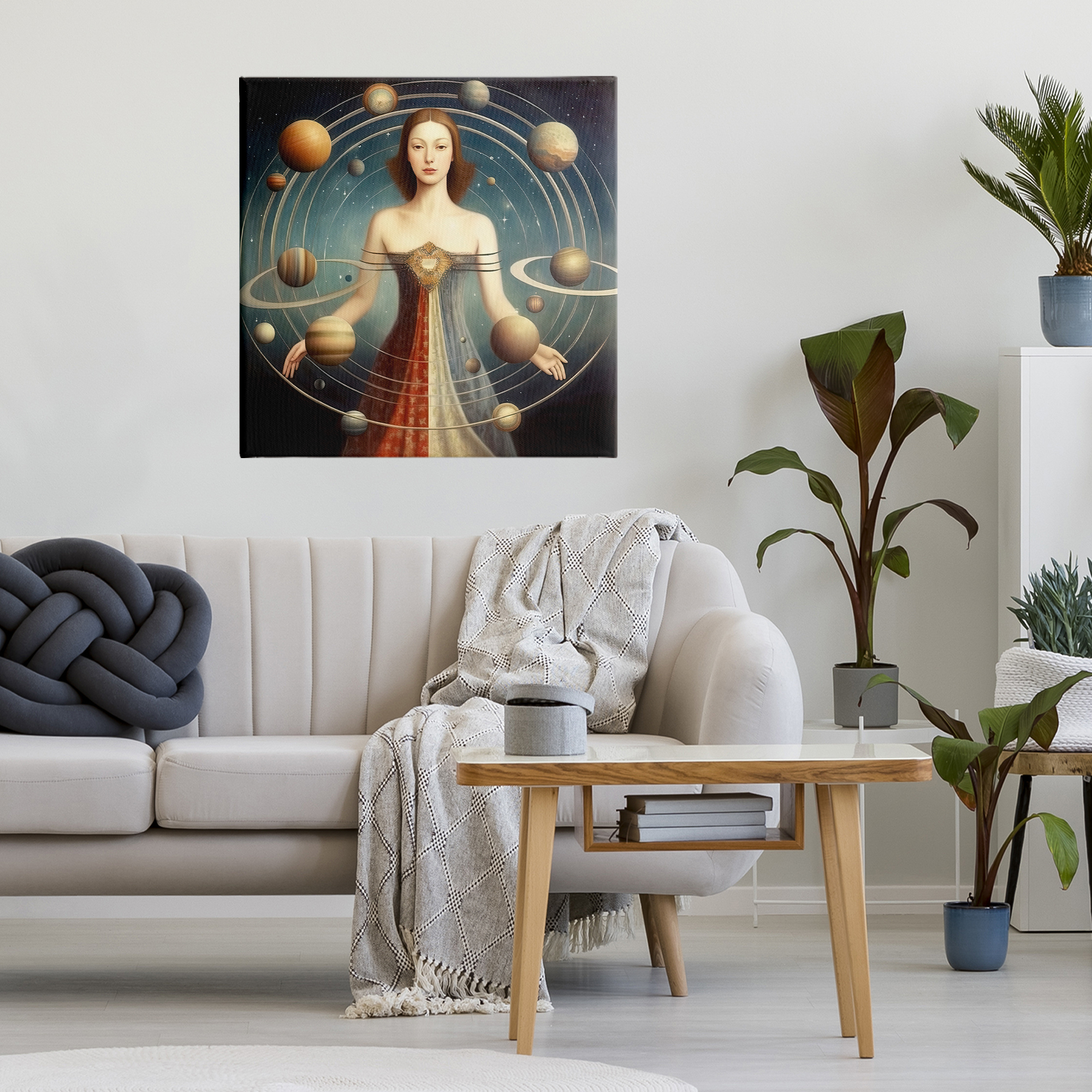 Galactic Orbits Woman Canvas Wall Art, design by Sasha