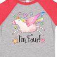 thumbnail image 4 of Inktastic I'm 4 Cute Rainbow Unicorn with Stars and Hearts Boys or Girls Toddler T-Shirt, 4 of 5