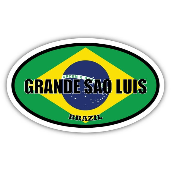 Grande Sao Luis Brazil Flag Oval Decal Vinyl Bumper Sticker 3x5 inches