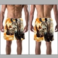 thumbnail image 3 of luoweisi Men's Beach Shorts Quick Dry Swim Trunks with Mesh Lining Abstract Rhinoceros L, 3 of 5
