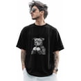 thumbnail image 1 of Camisetas para hombre, camiseta abstracta de algodón con cuello redondo y diseño de perro boxeador, manga corta, divertidas, con arte animal., 1 of 8